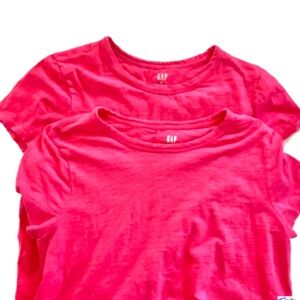 Set of 2 Gap Womens Hot Pink Foreversoft Cotton Slub T Shirts, XL